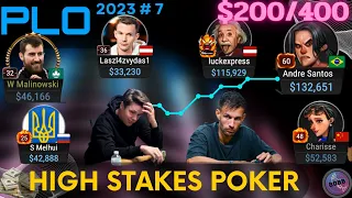 Online High Stakes PLO Cash Game  Highlights ♠️ $200/400 | 2023 #7