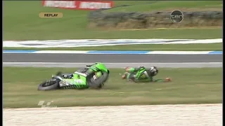 2008 MotoGP @ Australia - Bridgestone Crashes