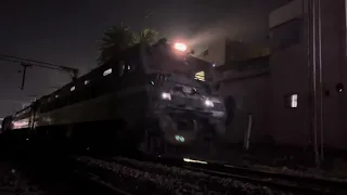 Double Engine Malgadi Depart Bhagalpur Junction At Night