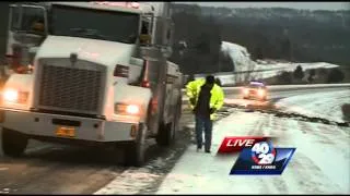 Snow plow crash on I-49