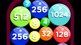 1024 Bubble 3d (Score: 10100) 2048 Balls Merge Number Gameplay Part 1