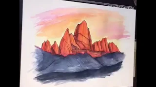 Patagonia Watercolor Painting Time Lapse