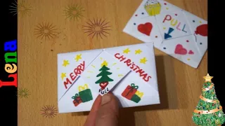 𝗞𝗿𝗲𝗮𝘁𝗶v 𝗺𝗶𝘁 𝗟𝗲𝗻𝗮 🎁 Überraschungskarte zu Weihnachten - Pull Tab Origami Envelope Christmas Card DIY🎅