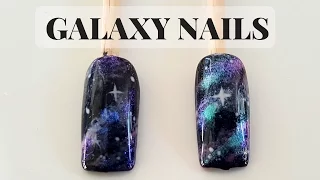 How to Galaxy Nails Gel Polish Nails - TUTORIAL