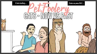 Modern Cats VS Stone Age Cats - Funny Pet Comics | Pet_Foolery Comic Dub