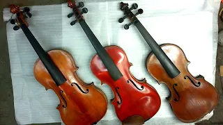 Comparing 3 Violins c. 1900 - American, French, and German.