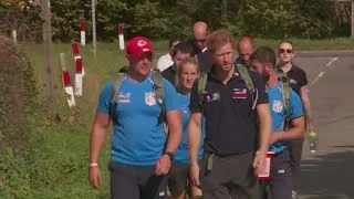 Prince Harry joins injured veterans on a hike for Walking With The Wounded