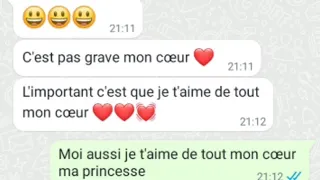 BELLE CONVERSATION WHATSAPP ENTRE AMOUREUX | je t'aime comme un fou...❤️