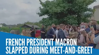 French president Macron slapped during meet and greet