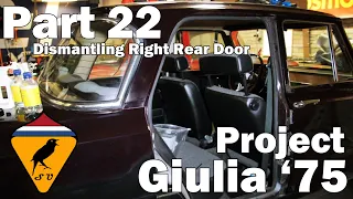 Dismantling Right Rear Door - Many Rust Issues |  Restoration Project Alfa Giulia '75 - Part 22