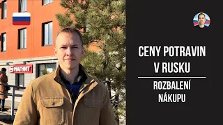 Ceny potravin v Rusku. Rozbalení nákupu (Březen 2024. Volgograd, Rusko)