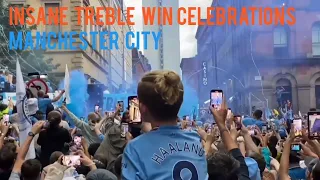 INSANE!Man City Fans,Celebrating,Treble Win Parade