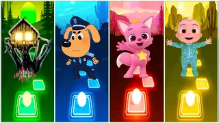 House Head 🆚 Sheriff Labrador 🆚 Pinkfong 🆚 Cocomelon Boy | Tiles Hop Coffin Dance