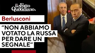 Berlusconi all'uscita dal Senato: "Il mio gruppo non ha votato La Russa per dare un segnale"