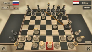 Beating Real chess 3D android game play ! Level 9 !  Holloween  gambit.