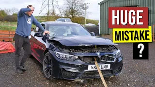 We Bought A CRASHED BMW M4.  Its More Broken Than We Thought! Part 1