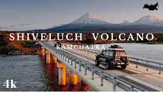 Traveling to Shiveluch Volcano, Kamchatka Krai, Russia. Cinematic Music. Kamchatka Peninsula, 4K UHD