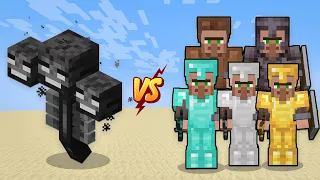 GUARD VILLAGERS VS WITHER - GUARD VILLAGERS VS MOBS - WITHER VS MOBS