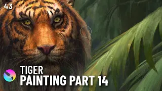Krita Tutorial TIGER Painting Part 13  // Traditional + Digital LIVE