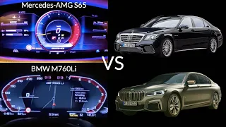 Mercedes-AMG S65 vs BMW M760Li Acceleration Battle