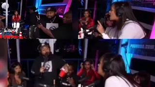 DJ Akademiks goes in on a girl, she gets mad and pulls the Blicky on the Whole Fresh and Fit!