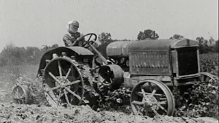 Angry Grandpa Driving A Tractor In 1920