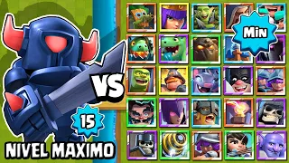 MINI PEKKA NVL 15 vs ALL CARDS at MINIMUM | MINI PEKKA MAX LEVEL | clash royale