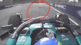 Fernando Alonso Running over a lizard on track Onboard Singapore GP