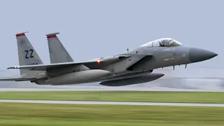 US F-15 Eagle Fighter Jet Take Off