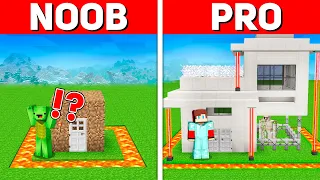 Security House Battle: NOOB vs PRO BUILD CHALLENGE in Minecraft - Maizen JJ and Mikey