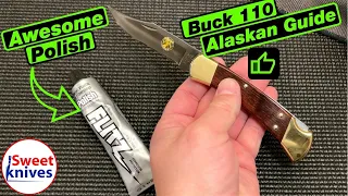 How to Polish Brass on the Buck 110 Knife With Flitz Polish