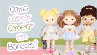 Como colocar Cabelo de Lã em bonecas - Fácil | Bruno Nascimento #feltro #diy #doll