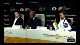 Magnus Carlsen, Ian Nepomniachtchi Press Conference I Game 9