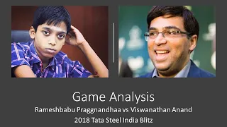 Rameshbabu Praggnanandhaa vs Viswanathan Anand | 2018 Tata Steel India Blitz | Round 6 | ACD