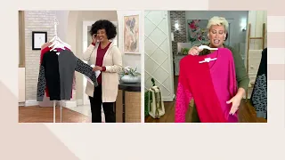 Belle by Kim Gravel Shaker Knit Color Block Sweater on QVC