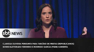 Pergunta à Tarcísio de Freitas: eleitorado feminino; Rodrigo Garcia comenta | Debate Governador SP