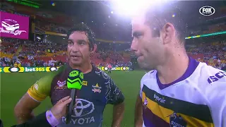 Johnathan Thurston and Cameron Smith have shared a moment