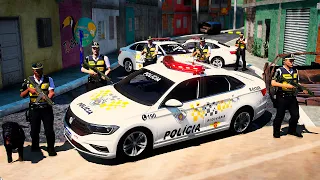 Polícia Rodoviária Estadual Faz Blitz na Entrada da favela | GTA 5 Policial