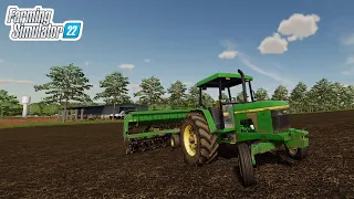 Finalizando o plantio de trigo, e passando o rolo no campo recém plantado | FARMING SIMULATOR 22