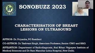 DR PRIYANKA | Characterisation of Breast Lesions on Ultrasound |#sonobuzz2023 | Paper presentation