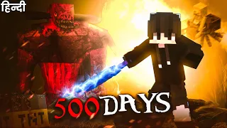 I Survive 500 Days in DRAGON vs VIKINGS in Minecraft (The End हिंदी)