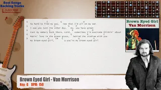 🎸 Brown Eyed Girl - Van Morrison MAIN Guitar Backing Track with chords and lyrics