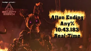 FNaF: Security Breach [1.0.4] - Afton Ending Any% 10:43.183 Real-Time (10:13.167 In-Game Time)