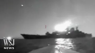 Watch: Ukrainian Naval Drone Attacks Russian Warship | WSJ News