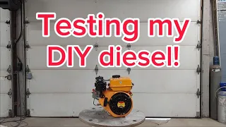 Testing my DIY diesel in an engine! Chinese diesel 168F