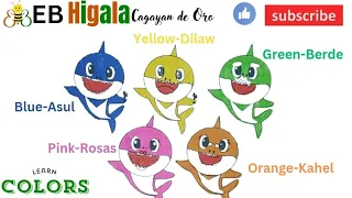 Learning Colors /mga Kulay  English and Tagalog with the Sharks' Family