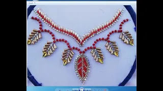 beaded hand embroidery neck design for dress ,easy neck stitches,beads work