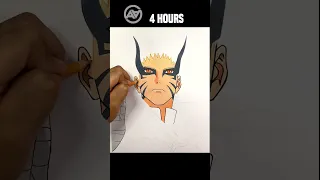 Drawing Naruto in 5s,15s, 10mins,20mins,4 hrs & 20hrs 🤩#drawing #naruto #shorts #anime #baryonmode