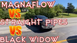 Chevy Silverado 5.3L BLACK WIDOW Vs MAGNAFLOW Vs STRAIGHT PIPES!