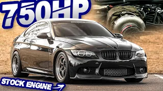 750HP BMW 335i on STOCK MOTOR GAPS Domestics on the Street! (Stick Shift + Single Turbo)